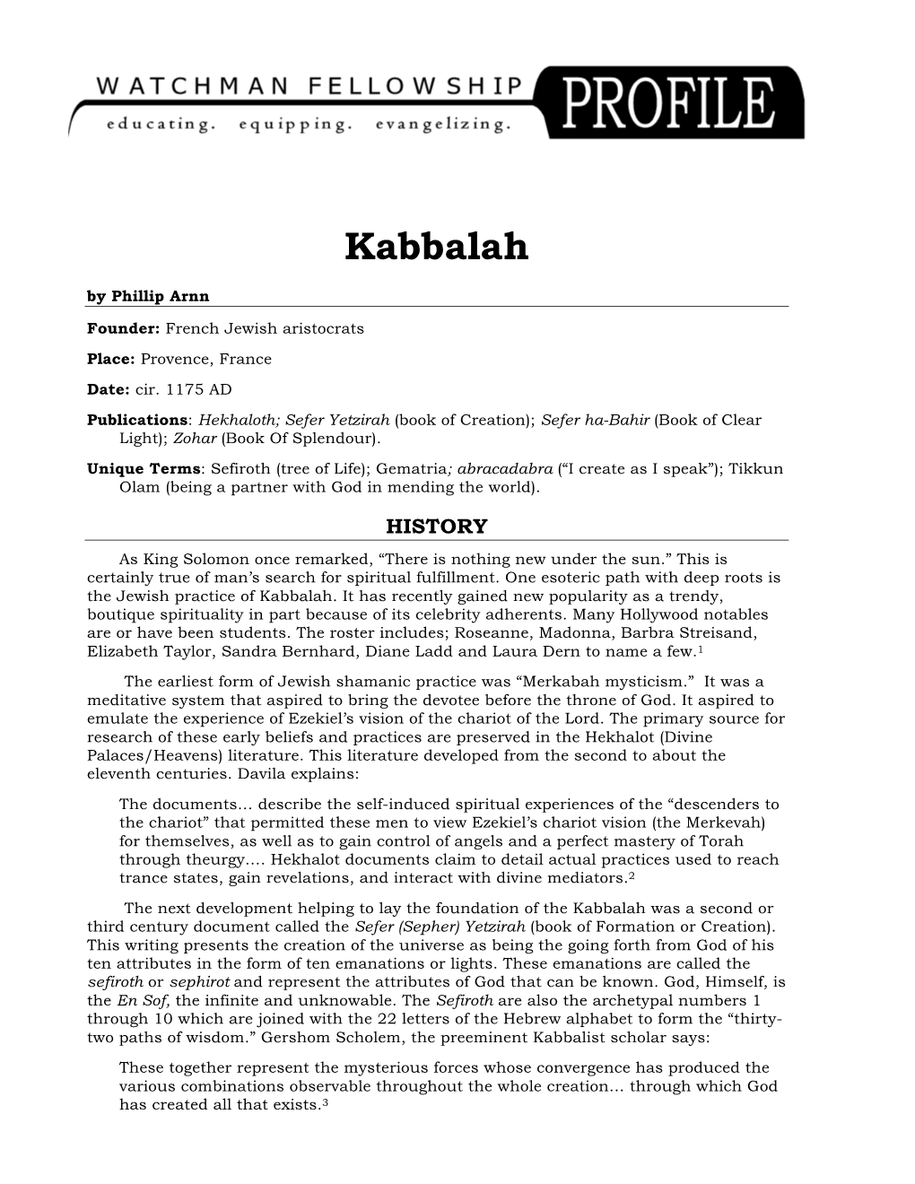 Kabbalah by Phillip Arnn