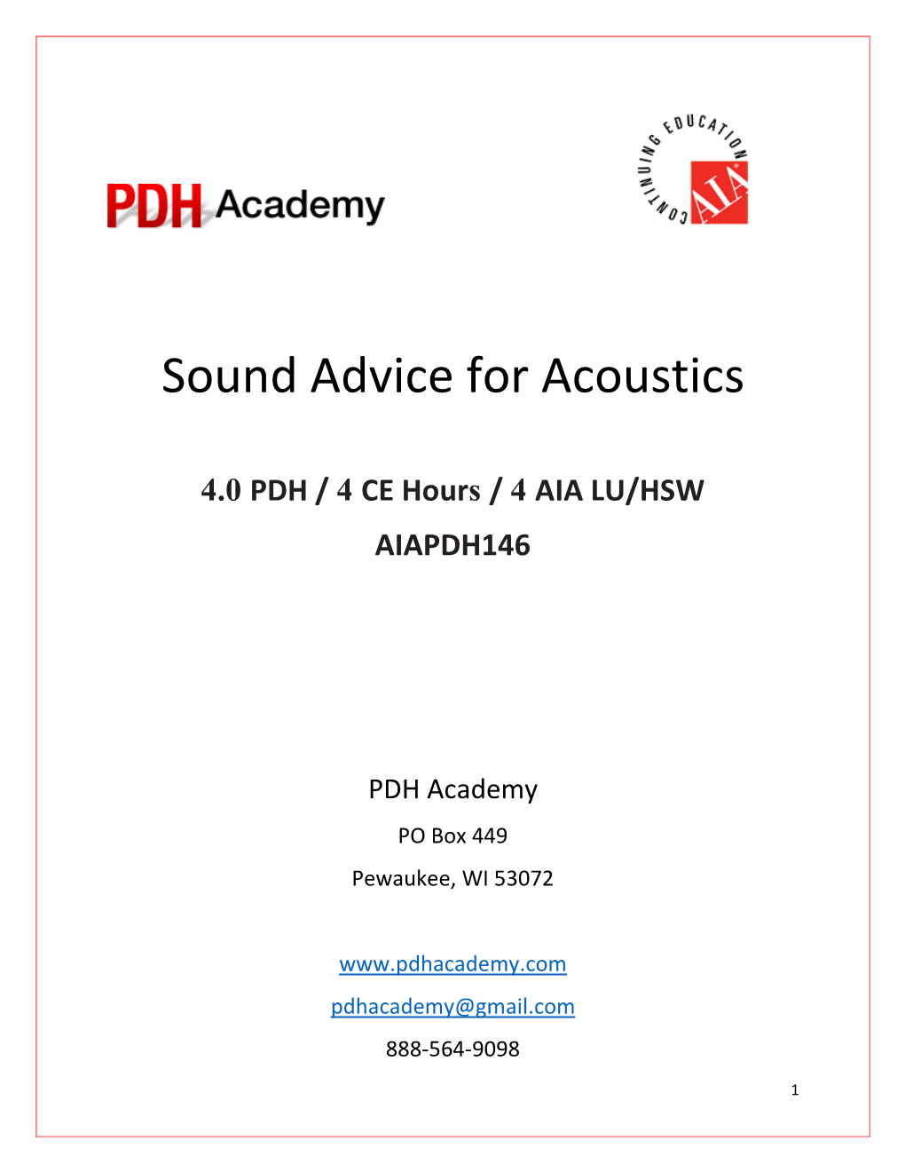 Sound Advice for Acoustics