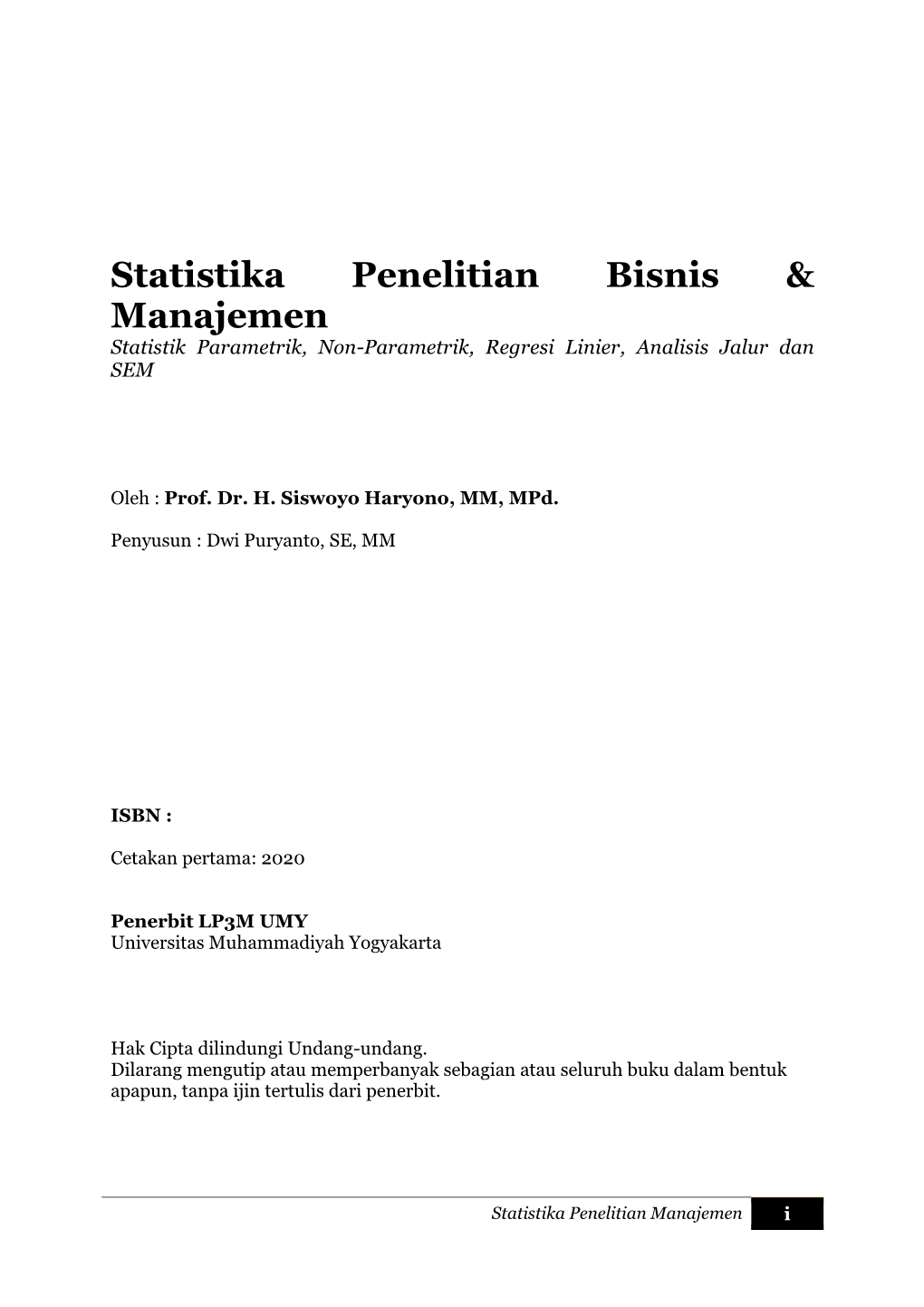 Statistika Penelitian Bisnis & Manajemen