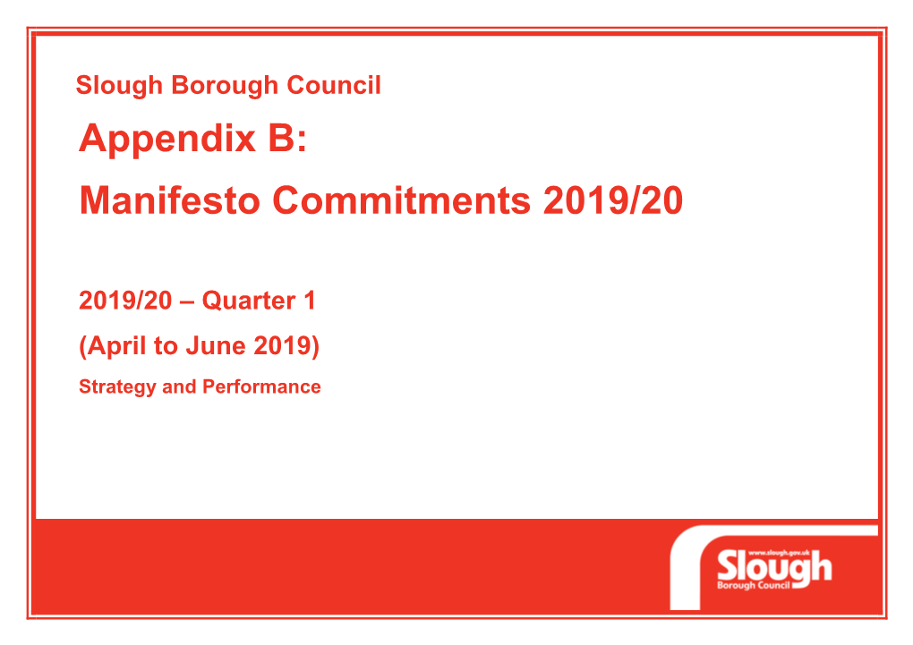 Manifesto Commitments 2019/20