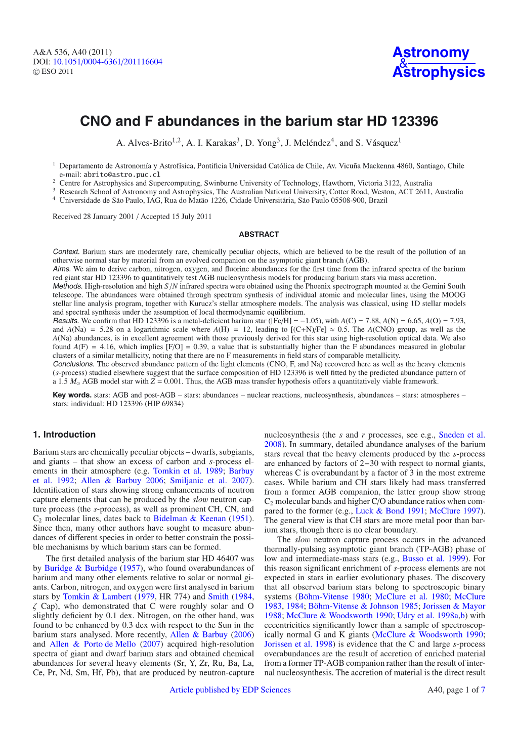 CNO and F Abundances in the Barium Star HD 123396