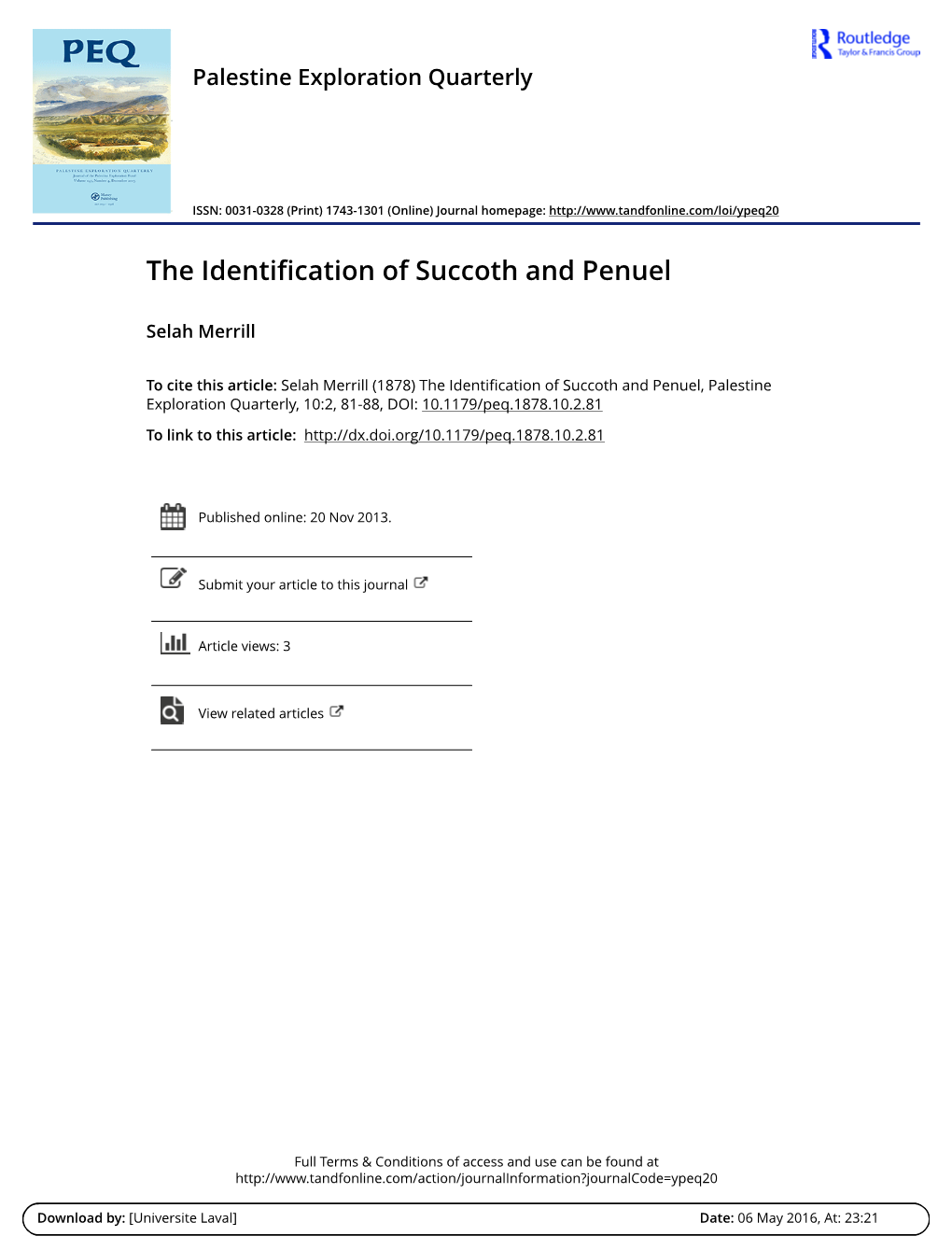 The Identification of Succoth and Penuel
