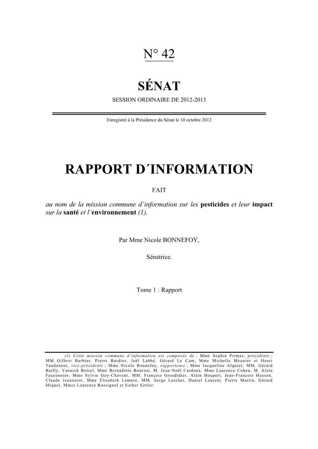 Tome 1 Rapport Definitif
