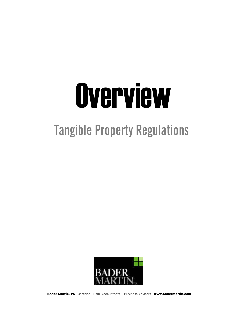 Tangible Property Regulations