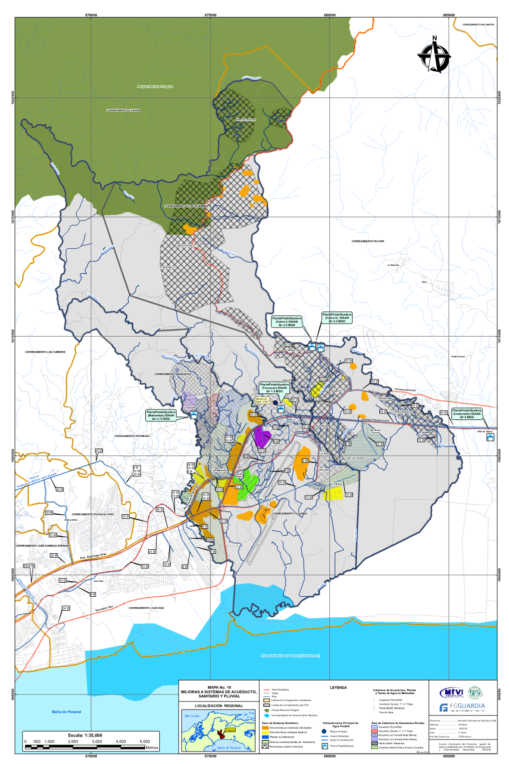 Mapa No. 18 Mejoras a Sistemas De Acueducto Sanitario Y Pluvial