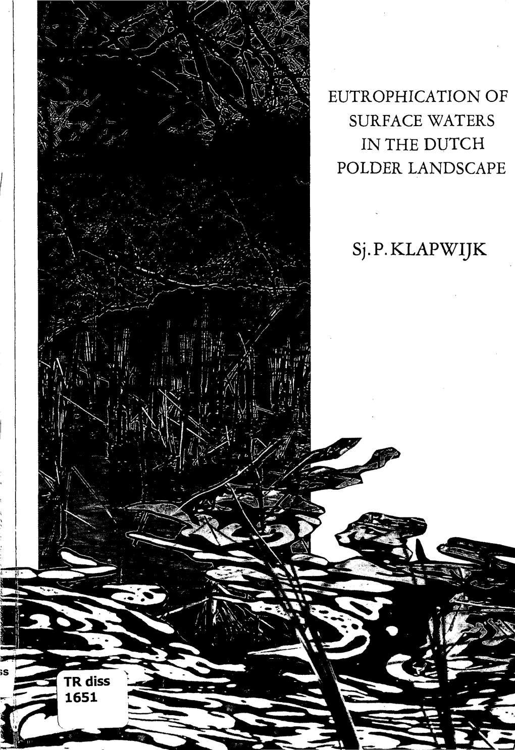 Sj. P. KLAPWIJK EUTROPHICATION of SURFACE WATERS in the \ ^ JÏ ** DUTCH POLDER LANDSCAPE