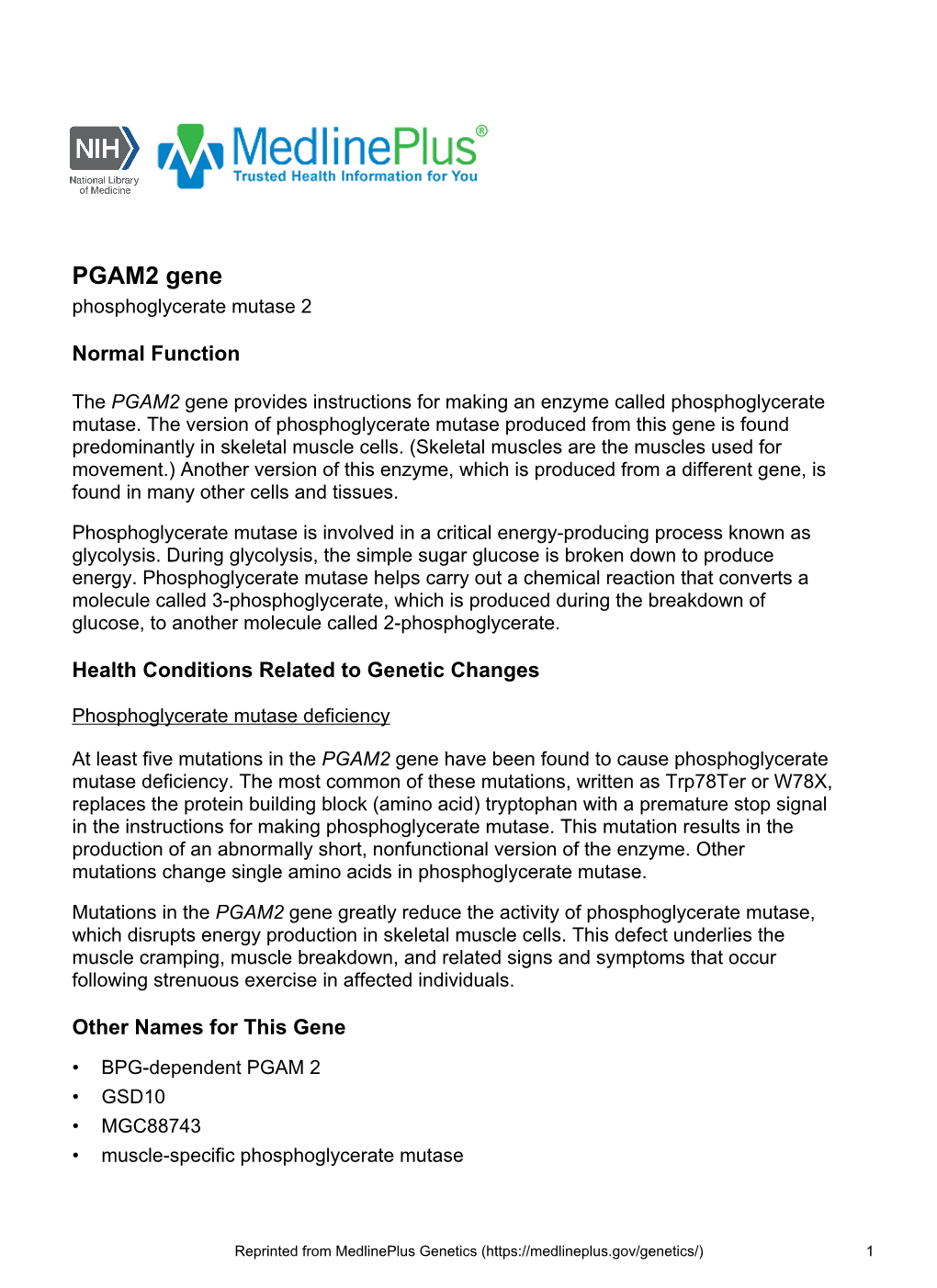 PGAM2 Gene Phosphoglycerate Mutase 2