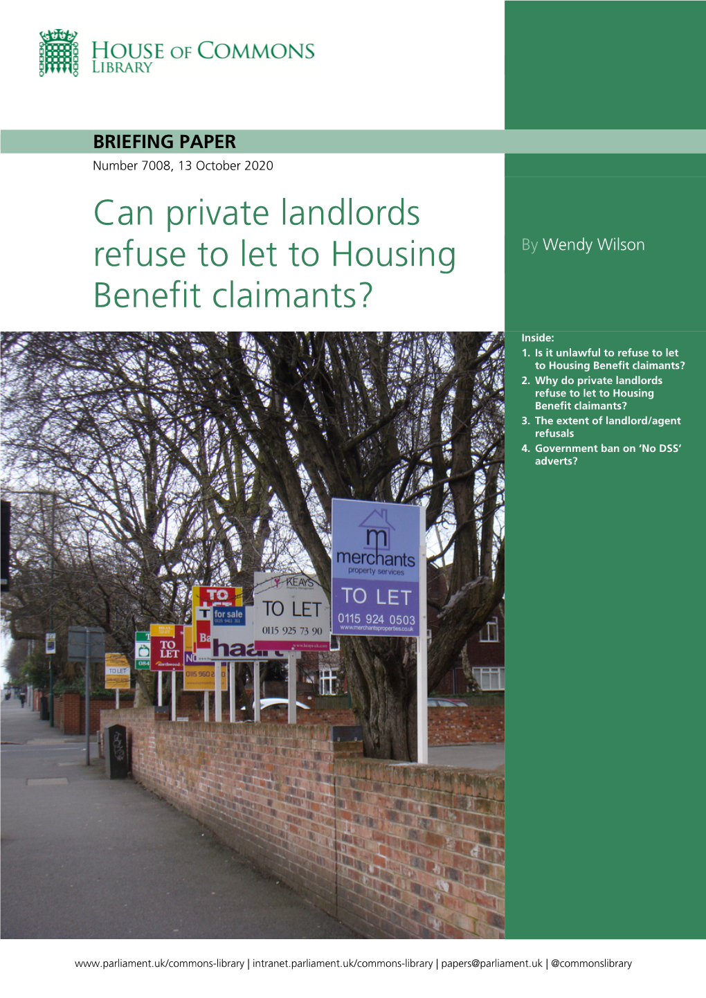 Can Private Landlords Refuse to Let to Housing Benefit Claimants?