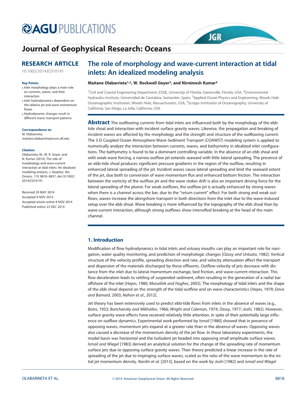 The Role of Morphology and Wave‐Current