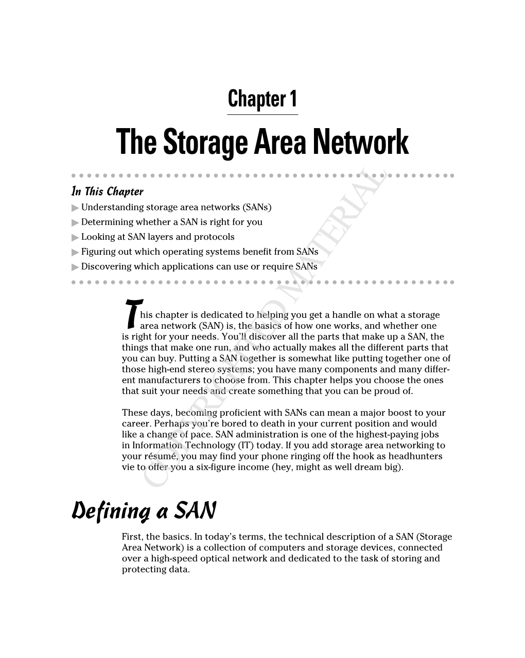 The Storage Area Network