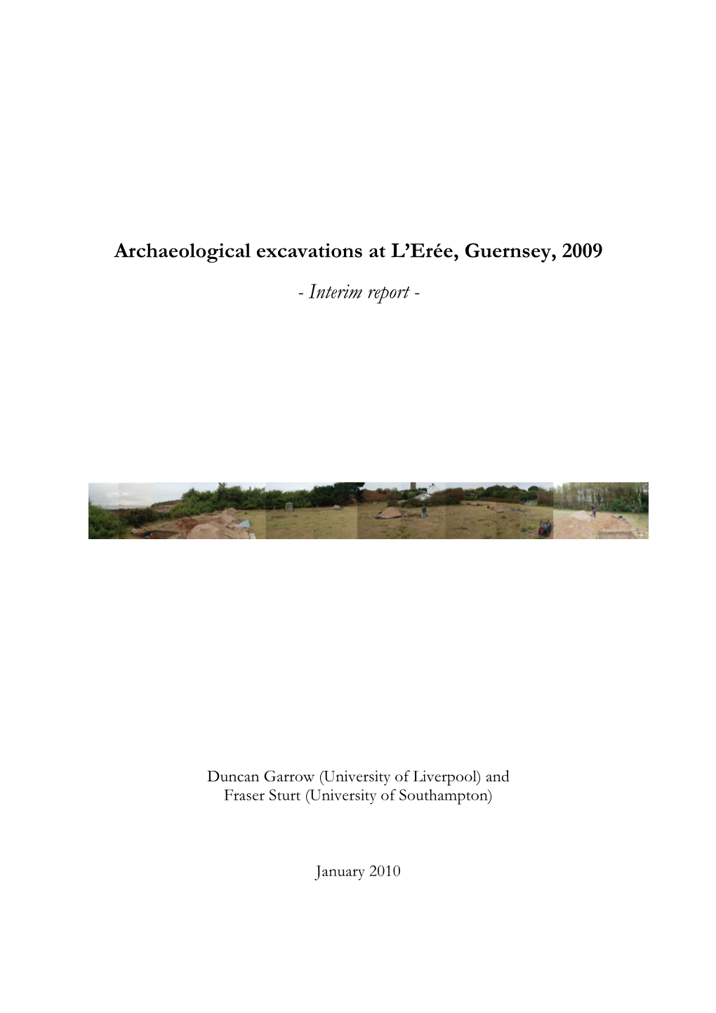 L'eree 2009 Excavation Report V3