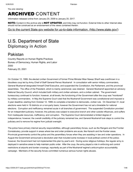 U.S. Department of State ARCHIVED CONTENT