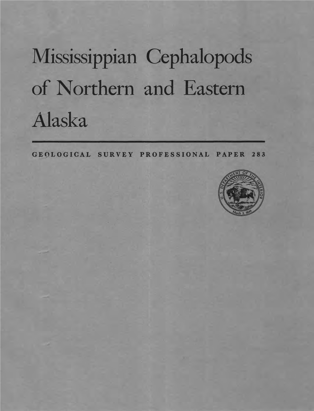 Mississippian Cephalopods of Northern and Eastern Alaska