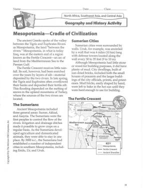 Mesopotamia-Cradle of Civilization