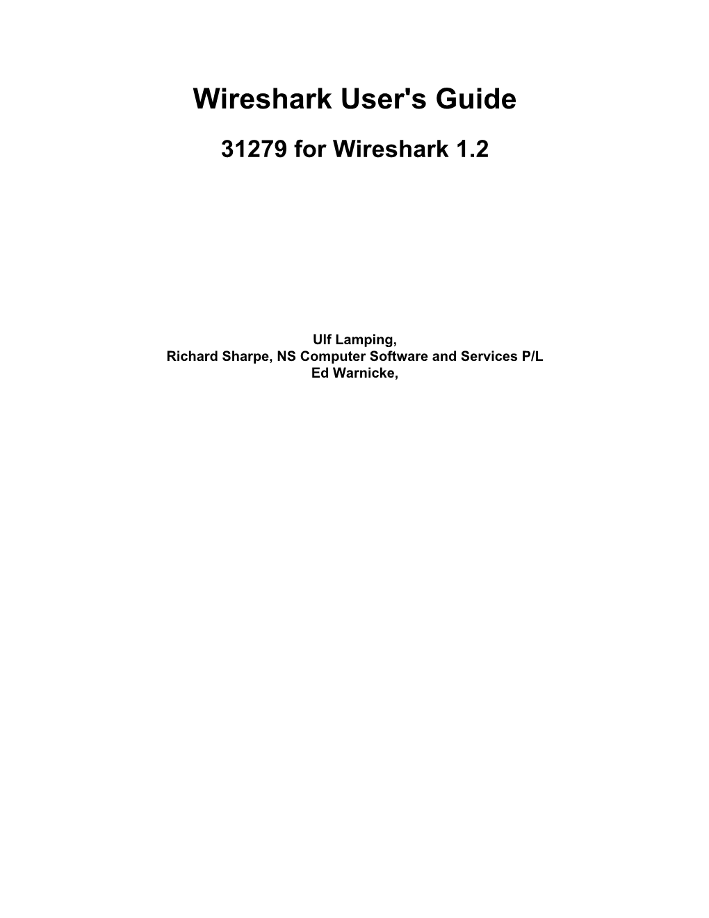 Wireshark User's Guide 31279 for Wireshark 1.2
