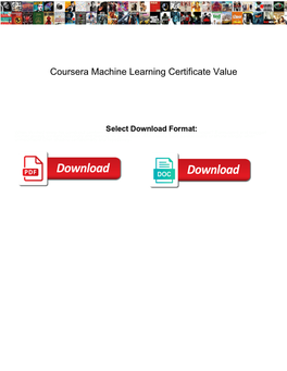 Coursera Machine Learning Certificate Value