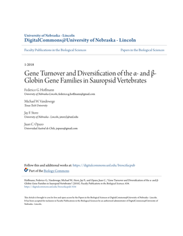 Globin Gene Families in Sauropsid Vertebrates Federico G