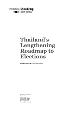 Thailand's Lengthening Roadmap to Elections