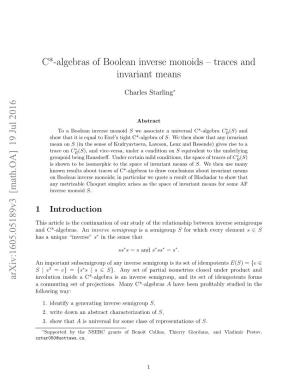 Algebras of Boolean Inverse Monoids – Traces and Invariant Means