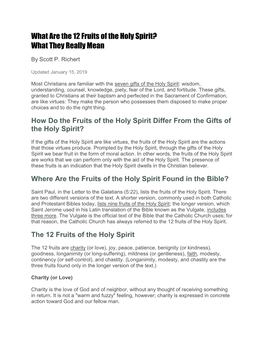 What Are the 12 Fruits of the Holy Spirit? What They Really Mean