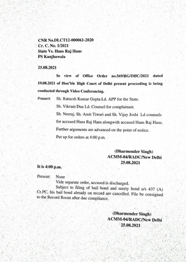 ACMM-04/RADC/New Delhi 25.08.2021 in the Court of SH