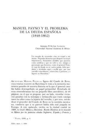 Manuel Payno Y El Problema De La Deuda Española (1848-1862)