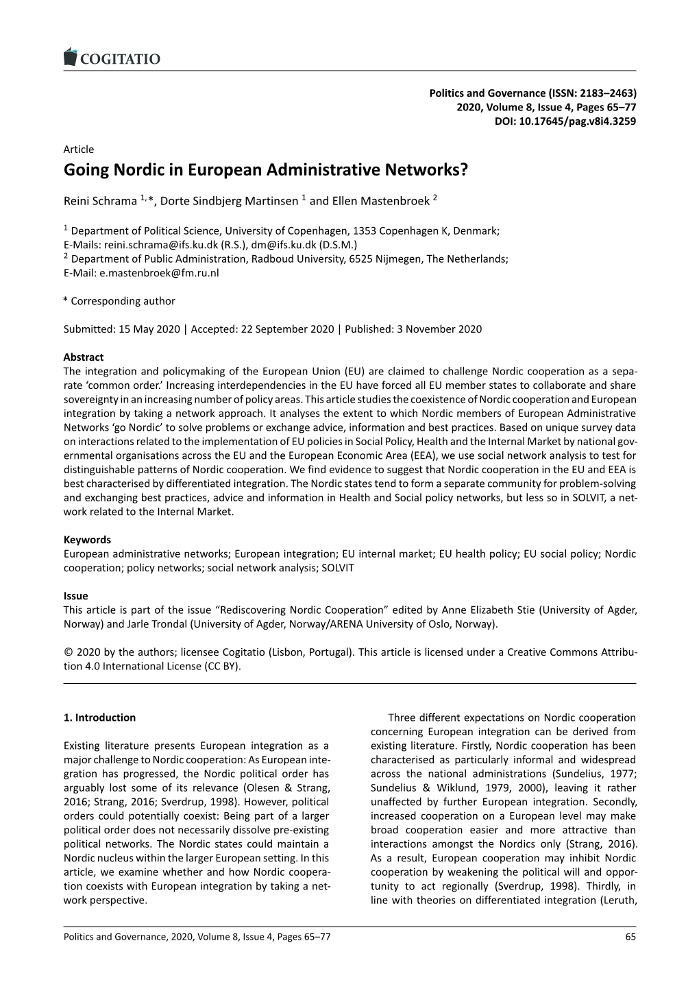 Going Nordic in European Administrative Networks?