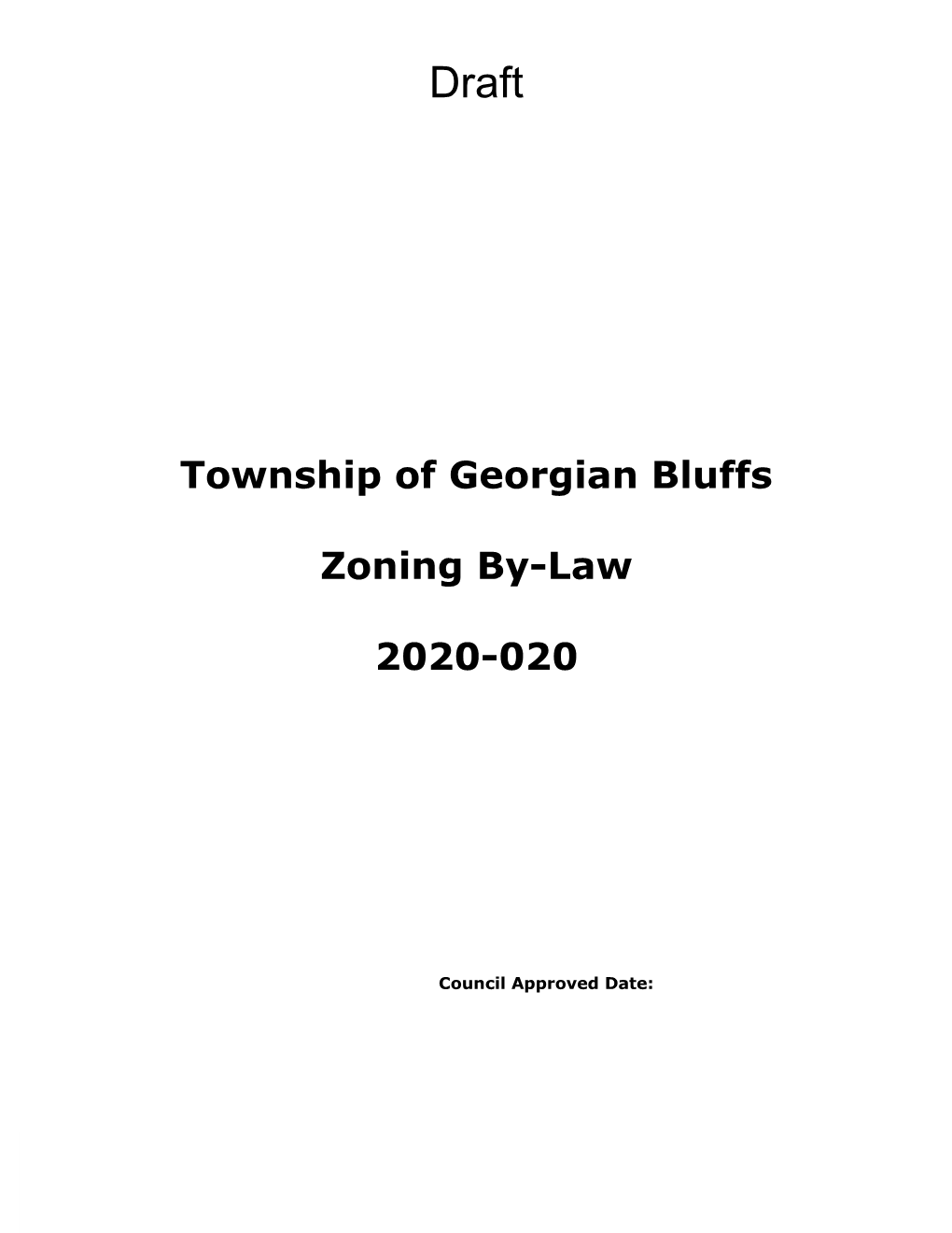 Township of Georgian Bluffs Zoning By-Law 2018-084