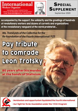 Pay Tribute to Comrade Leon Trotsky 80 Years After His Murder at the Hands of Stalinism