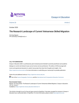 The Research Landscape of Current Vietnamese Skilled Migration