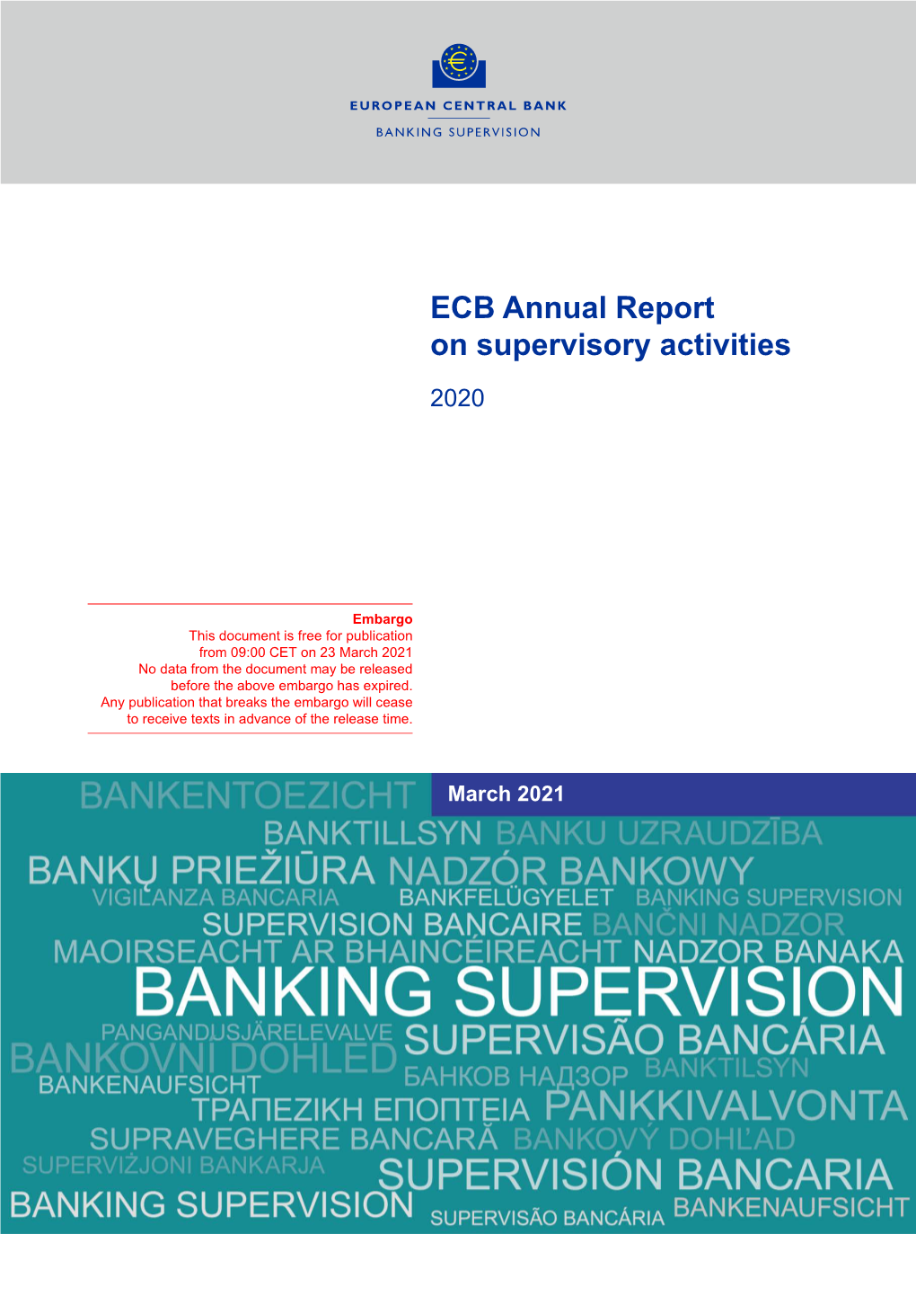 ECB Annual Report on Supervisory Activities 2020