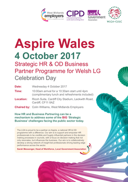 Aspire Wales 4 October 2017 Strategic HR & OD Business Partner Programme for Welsh LG Celebration Day