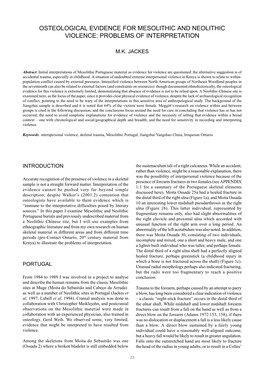 Osteological Evidence for Mesolithic and Neolithic Violence: Problems of Interpretation