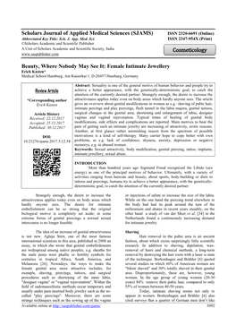 SJAMS) ISSN 2320-6691 (Online) Abbreviated Key Title: Sch