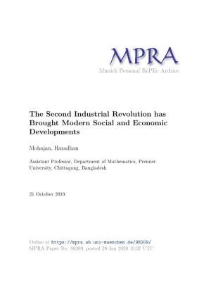 The Second Industrial Revolution Has Brought Modern Social and Economic Developments