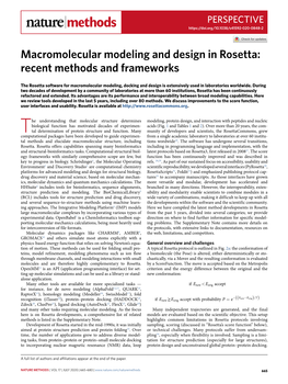 Macromolecular Modeling and Design in Rosetta: Recent Methods and Frameworks