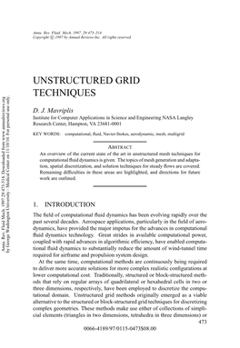Unstructured Grid Techniques