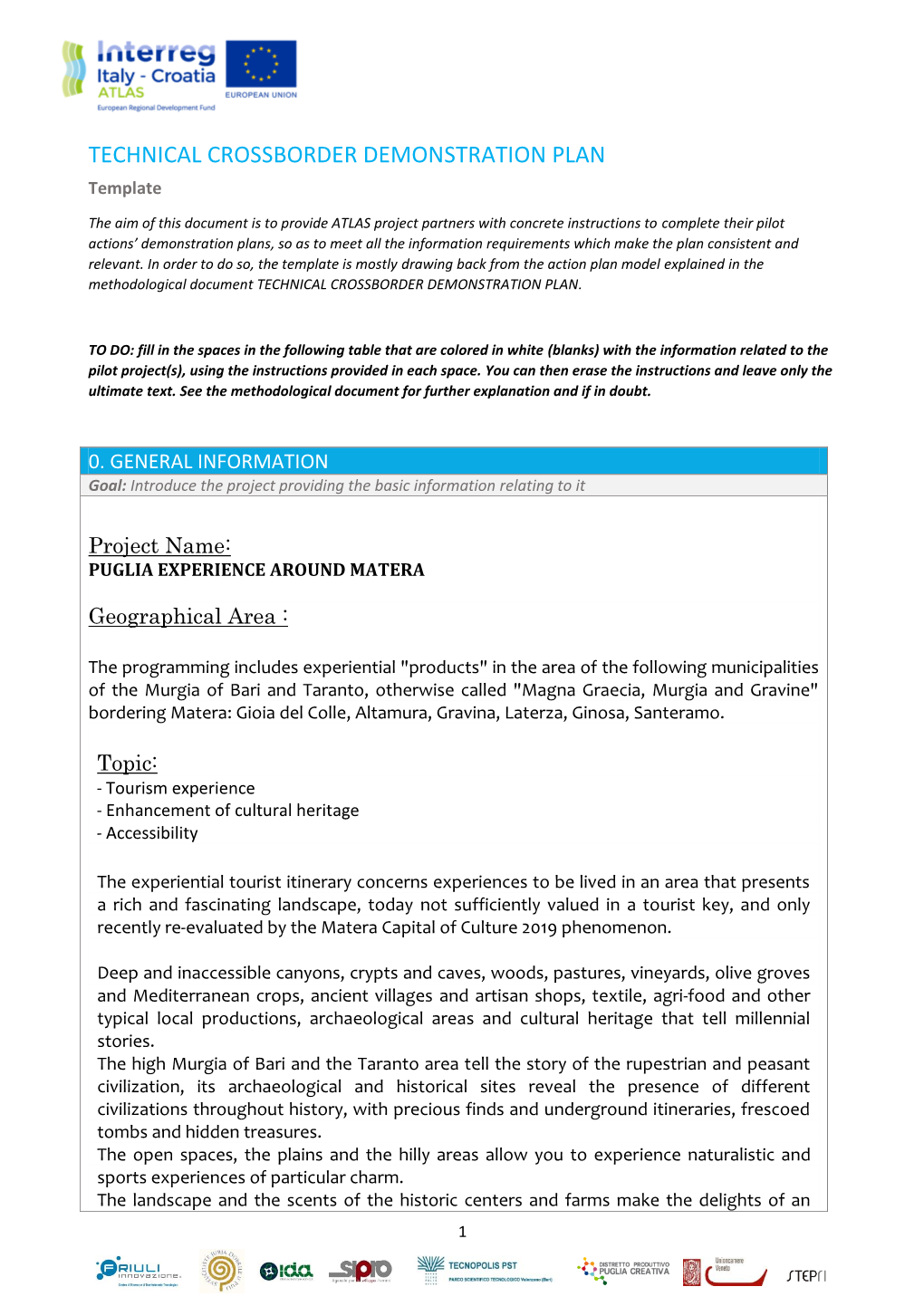 TECHNICAL CROSSBORDER DEMONSTRATION PLAN Template