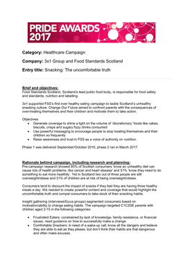 3X1 Group and Food Standards Scotland Entry Title: Snacking