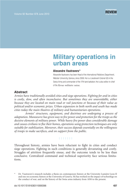 Military Operations in Urban Areas