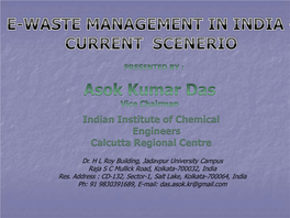 E-Waste Management in India