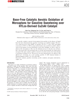 Base-Free Catalytic Aerobic Oxidation of Mercaptans for Gasoline Sweetening Over Htlcs-Derived Cuznal Catalyst