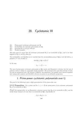 20. Cyclotomic III