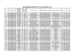 Bhandara District Csc Center List