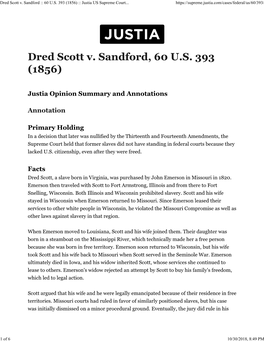 Dred Scott V. Sandford :: 60 U.S