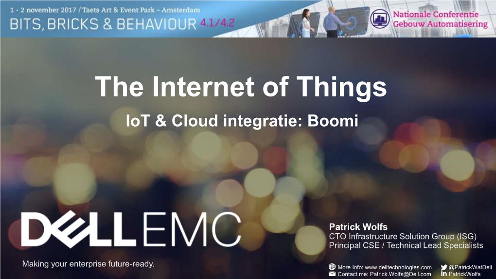 The Internet of Things Iot & Cloud Integratie: Boomi