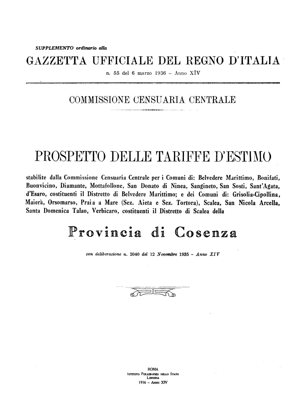 Gazzetta Ufficiale Del Regno D'italia N. 055 Del 6 Marzo 1936