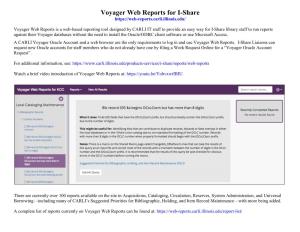 Voyager Web Reports for I-Share