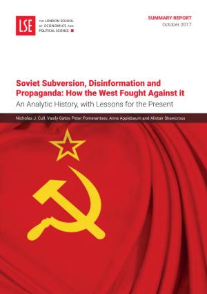 Soviet Subversion and Propaganda, How the West Thought Against It