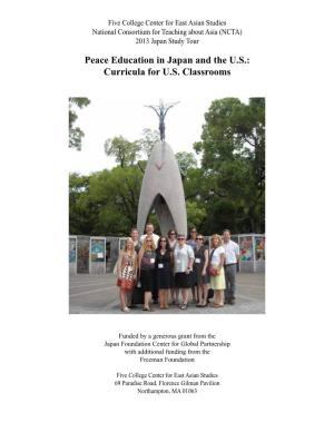 Peace Education in Japan and the U.S.: Curricula for U.S. Classrooms